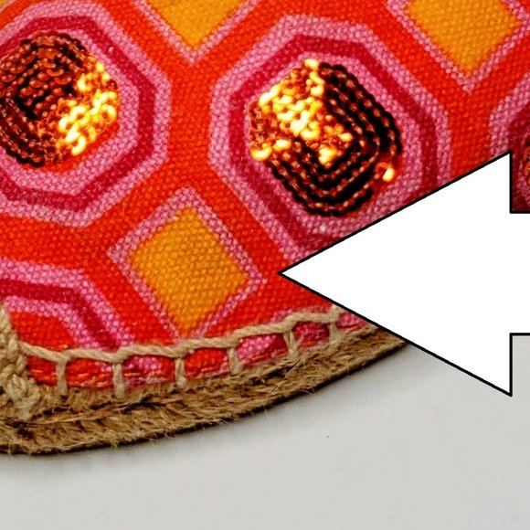 Tory Burch Cecily Sequin Pattern Slip On Flat Espadrilles 7M - Picture 11 of 14